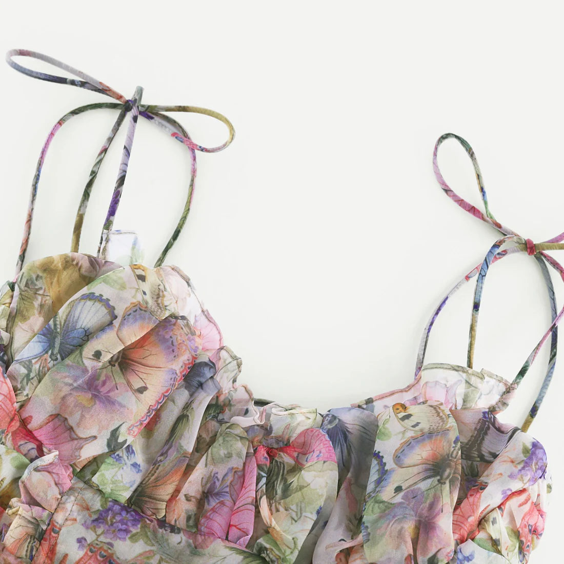 Verspieltes Rüschen-Minikleid "Blumenpracht"