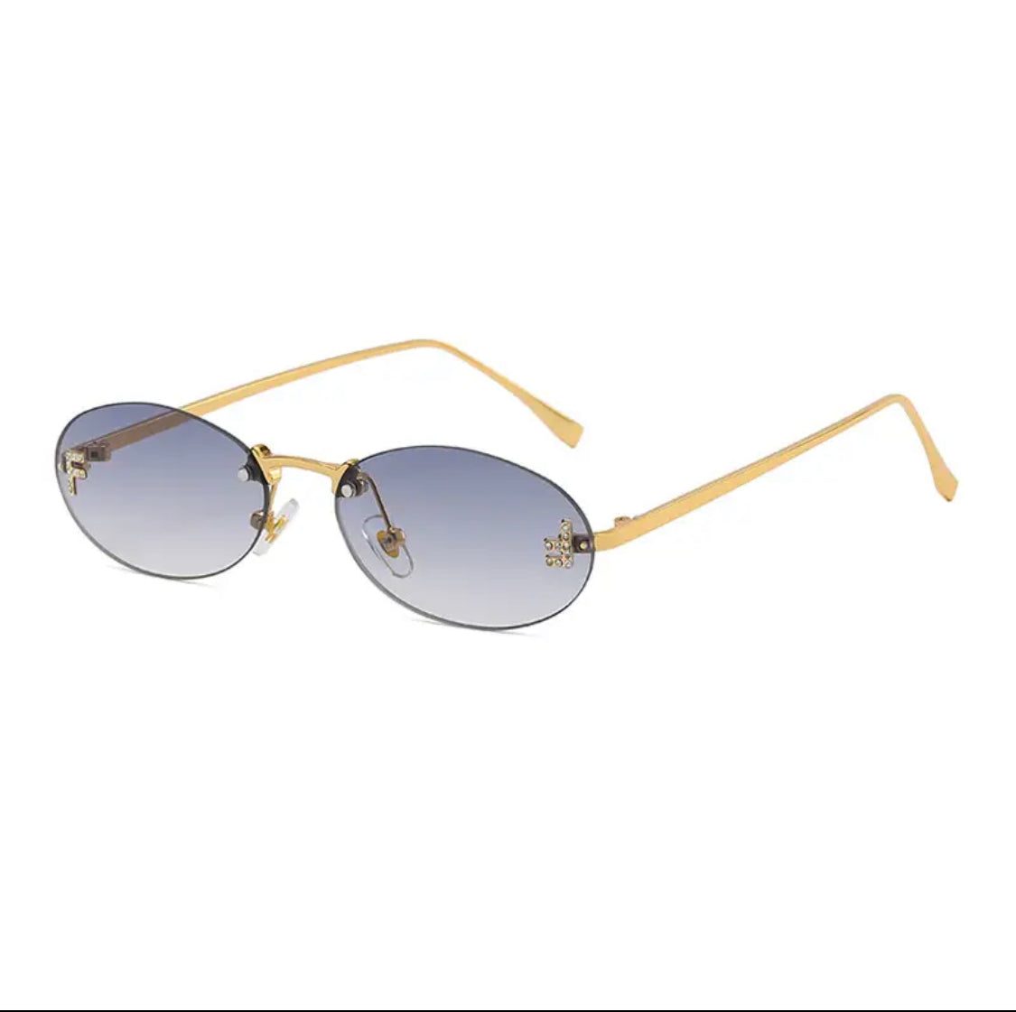 Glamouröse Retro-Oval-Sonnenbrille