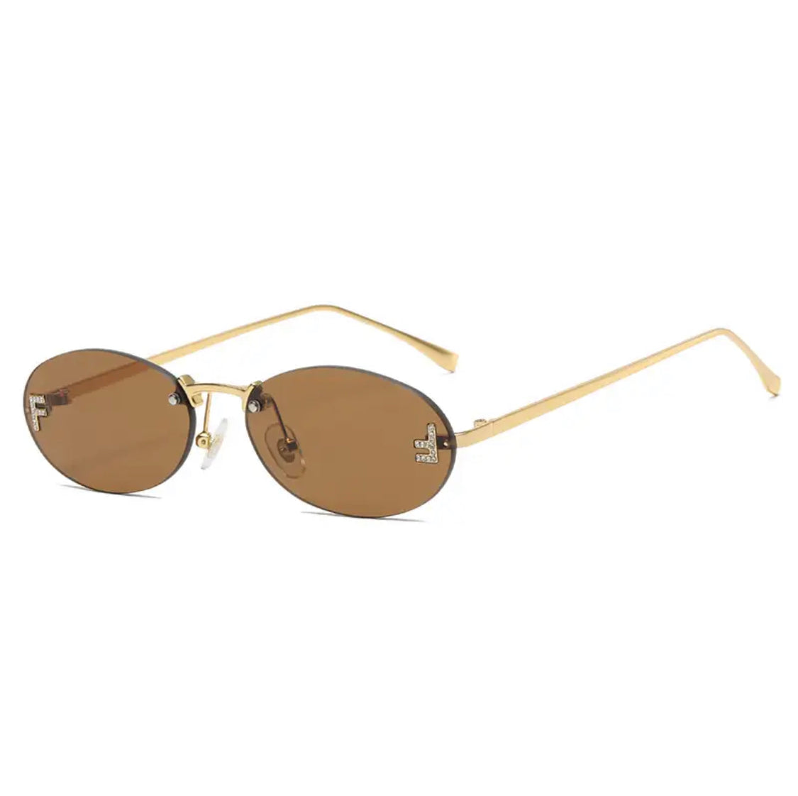 Glamouröse Retro-Oval-Sonnenbrille
